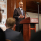 Attorney General Eric Holder delivers remarks during the NAACP Legal Defense and Educational Fund’s luncheon to commemorate the Supreme Court’s 1954 Brown v. Board of Education decision at the National Press Club May 16, 2014, in Washington, D.C.
Chip Somodevilla/Getty Images